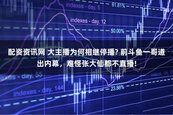 配资资讯网 大主播为何相继停播? 前斗鱼一哥道出内幕，难怪张大仙都不直播!
